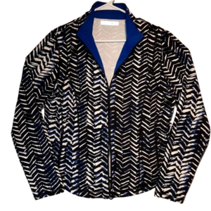 BYLYSE@EASE Women's Long Sleeve Black  & Blue Jacket Size Large